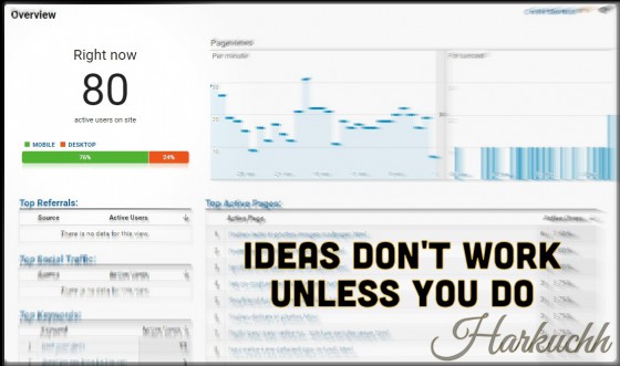 Ideas Don't Work Unless You Do Harkuchh Post Article about Internet Marketing (IM) & Blogging